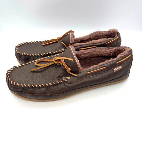L.L. Bean Men\'s Wicked Good Brown Moosehide Moccasins Size 14 main image 6